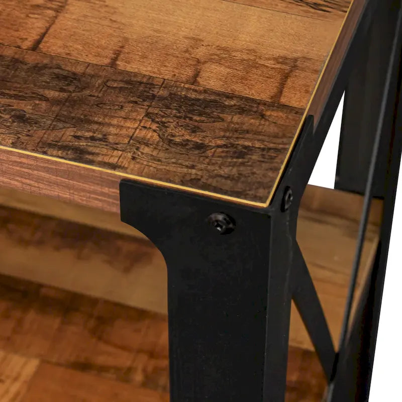 Walnut 70.87 Inch Farmhouse TV Stand with Open Storage for 70 TVs