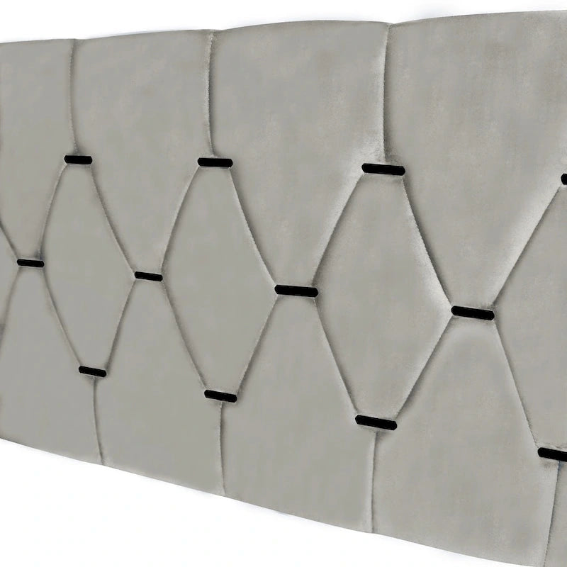Queen Size Platform Bed with Gold Tufted Headboard, Trundle and Storage (600lb Capacity)