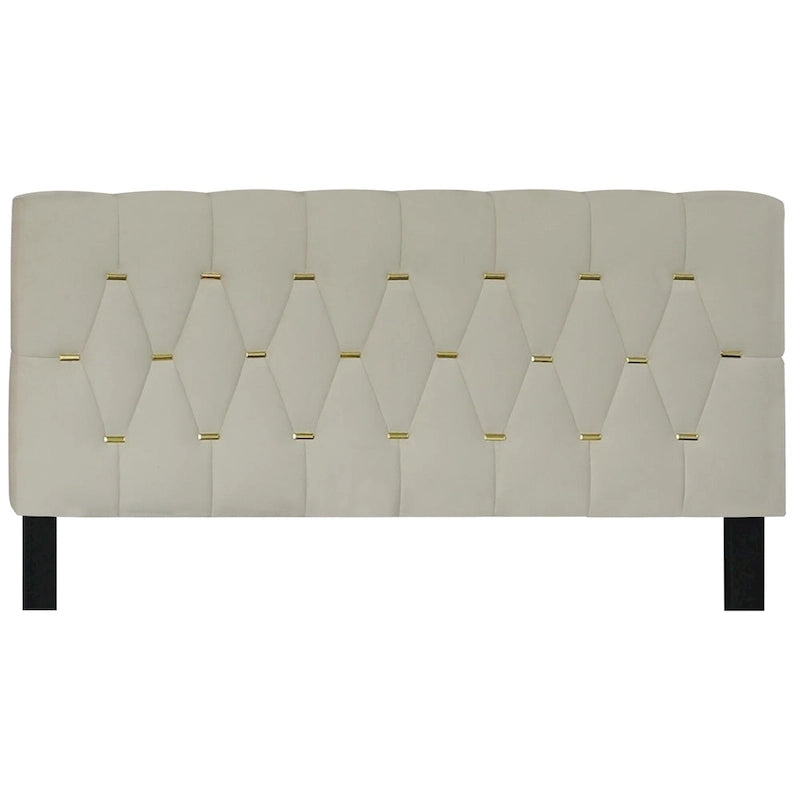 Queen Size Platform Bed with Gold Tufted Headboard, Trundle and Storage (600lb Capacity)