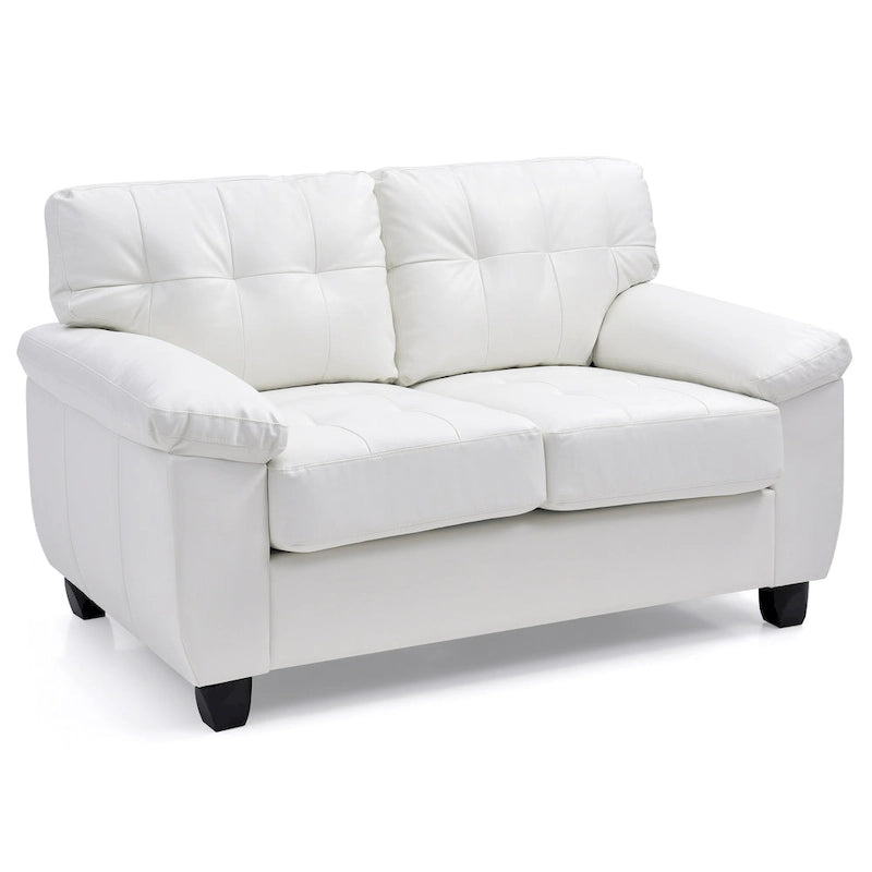Contemporary White Loveseat with Comfort