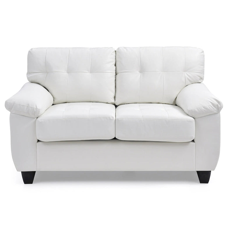 Contemporary White Loveseat with Comfort