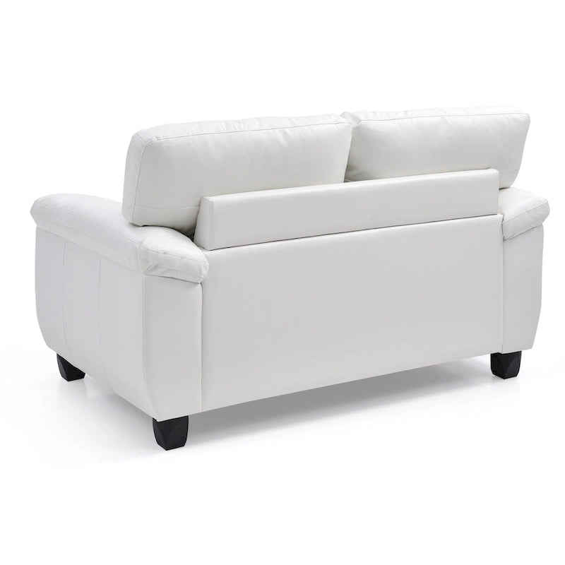 Contemporary White Loveseat with Comfort