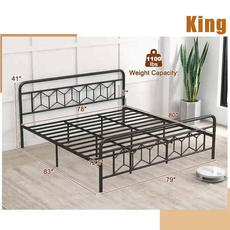 Twin/Full/Queen/King Size Bed Frame with Mattress Foundation