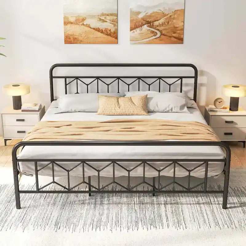 Twin/Full/Queen/King Size Bed Frame with Mattress Foundation