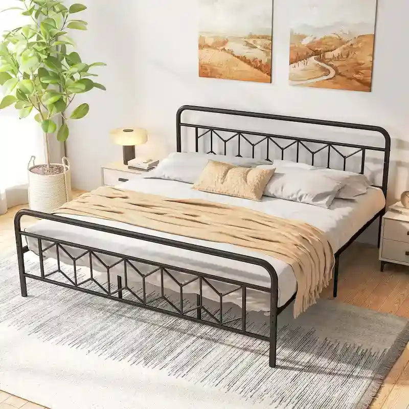 Twin/Full/Queen/King Size Bed Frame with Mattress Foundation