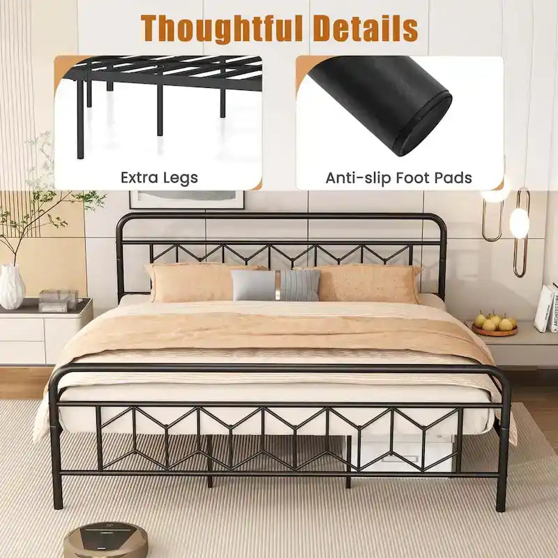 Twin/Full/Queen/King Size Bed Frame with Mattress Foundation