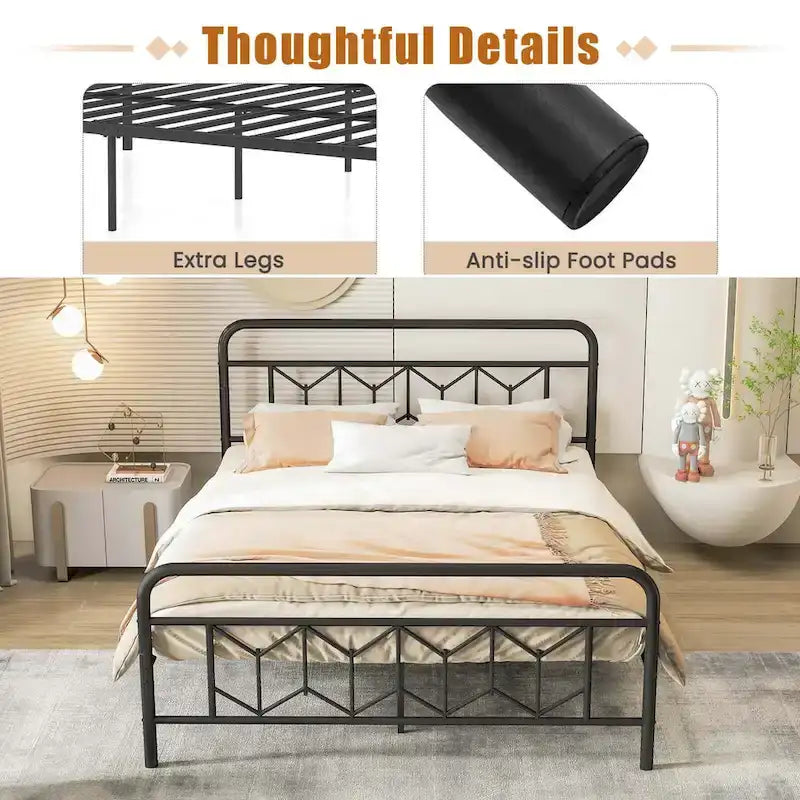 Twin/Full/Queen/King Size Bed Frame with Mattress Foundation
