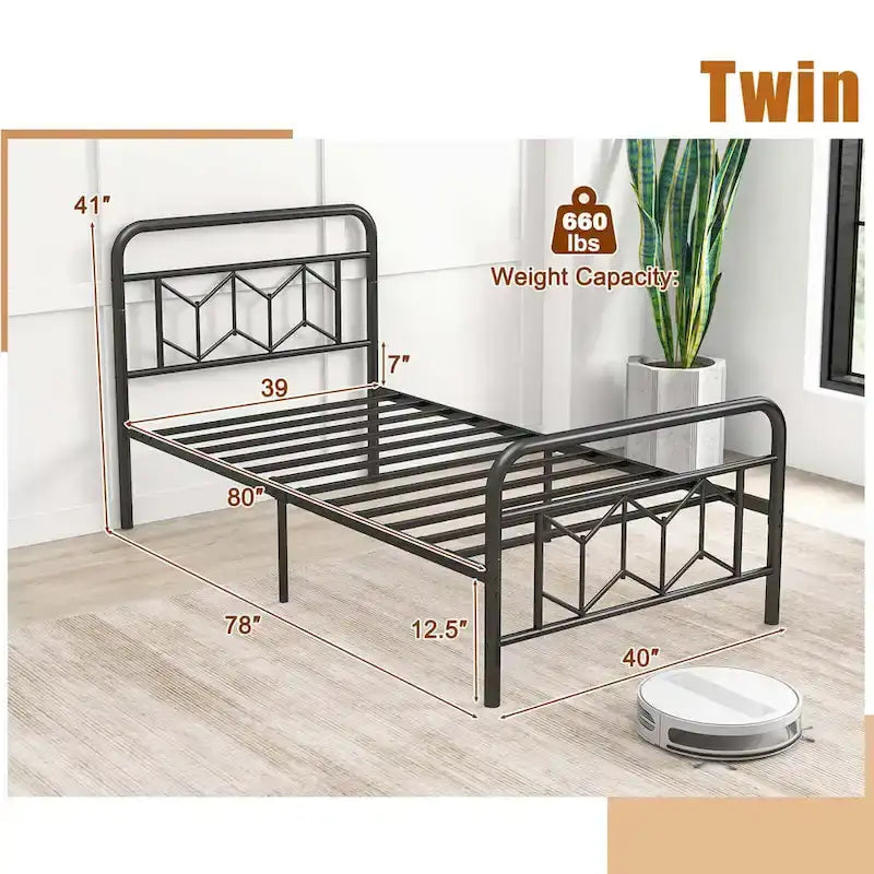 Twin/Full/Queen/King Size Bed Frame with Mattress Foundation