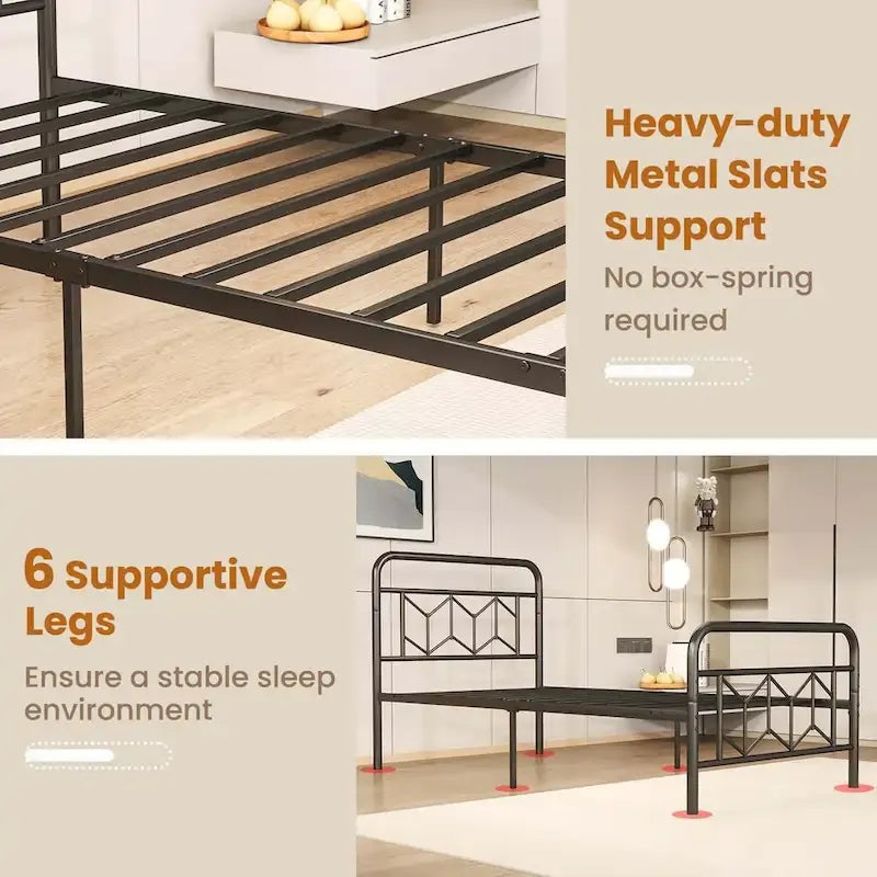 Twin/Full/Queen/King Size Bed Frame with Mattress Foundation