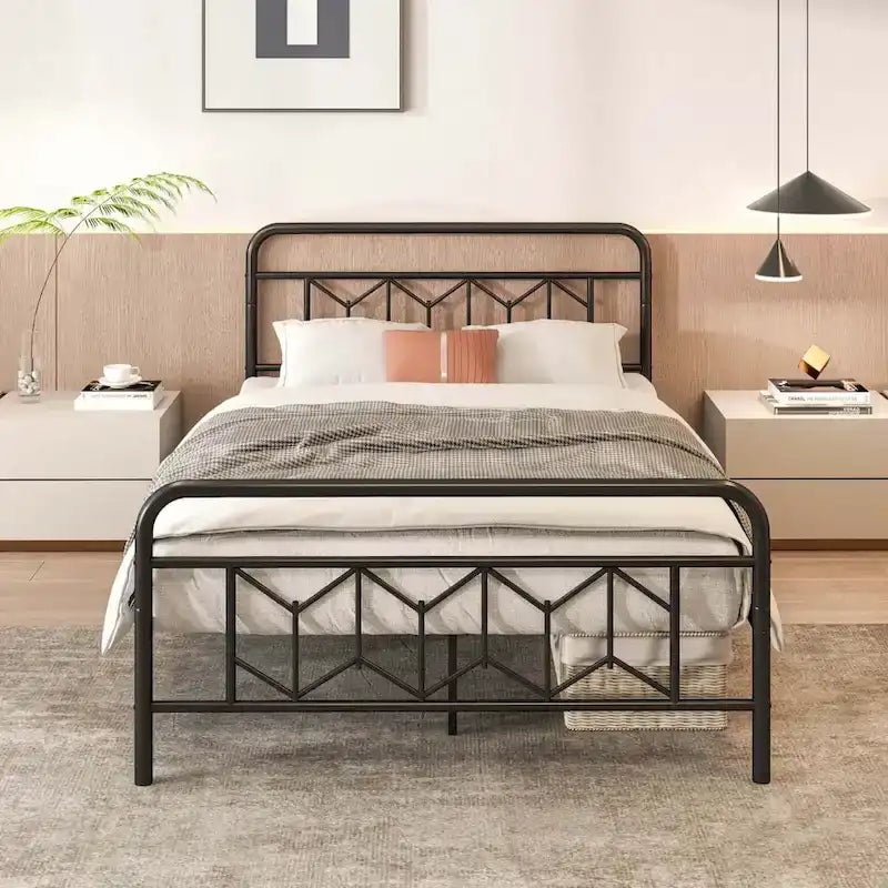 Twin/Full/Queen/King Size Bed Frame with Mattress Foundation