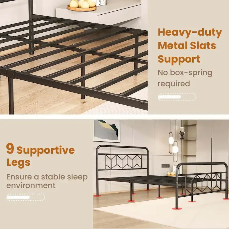 Twin/Full/Queen/King Size Bed Frame with Mattress Foundation