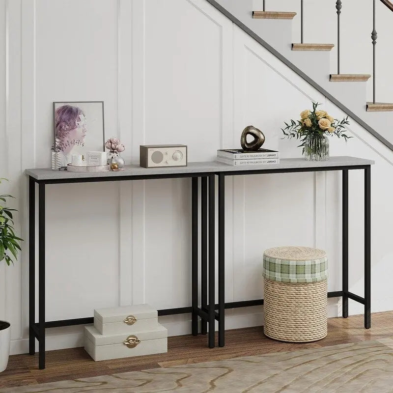 29.5 Inch Narrow Console Table, Slim Entryway Sofa Table for Hallway, Bedroom, Living Room, or Foyer