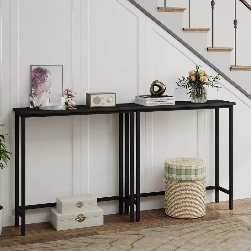 29.5 Inch Narrow Console Table, Slim Entryway Sofa Table for Hallway, Bedroom, Living Room, or Foyer