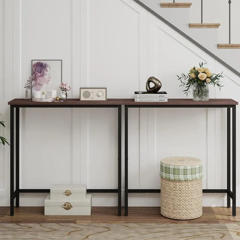 29.5 Inch Narrow Console Table, Slim Entryway Sofa Table for Hallway, Bedroom, Living Room, or Foyer