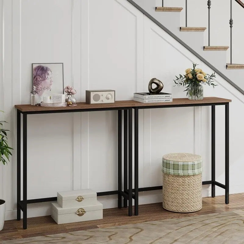29.5 Inch Narrow Console Table, Slim Entryway Sofa Table for Hallway, Bedroom, Living Room, or Foyer