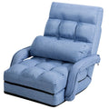 Blue Folding Lazy Sofa Floor Chair and Lounger Bed