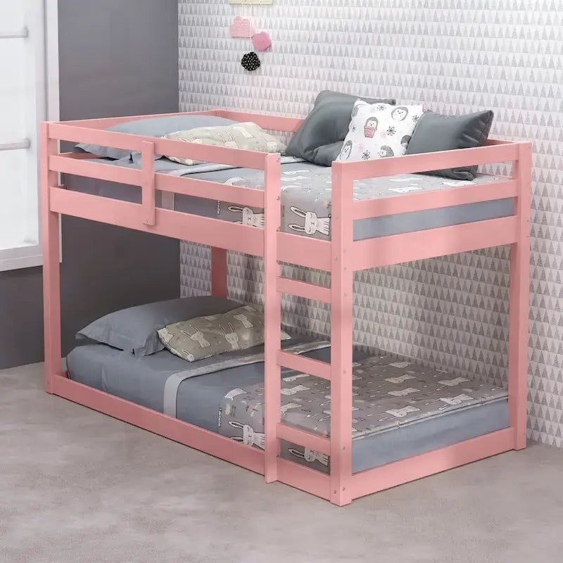 Versatile Wooden Twin Loft Bed with Integrated Slats and Guard-Rail