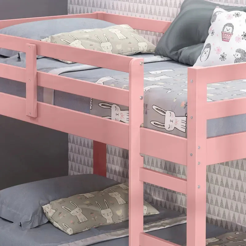 Versatile Wooden Twin Loft Bed with Integrated Slats and Guard-Rail