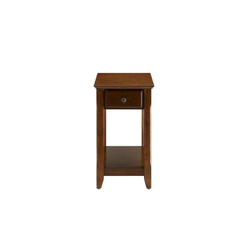 Space Saving Rectangular 23 Wooden Side End Table with Two Storage Shelve and One Drawer for Living Room - 13L X 22W x 23H