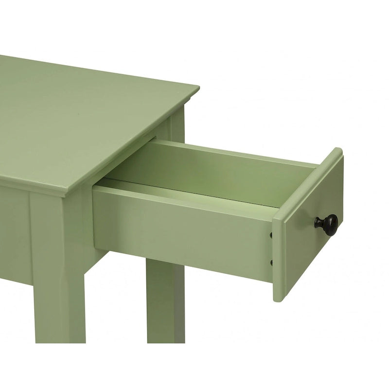 Space Saving Rectangular 23 Inch Wooden Side End Table with Two Storage Shelves and One Drawer for Living Room