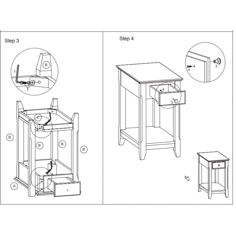 Space Saving Rectangular 23 Inch Wooden Side End Table with Two Storage Shelves and One Drawer for Living Room