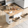 Kitchen Island with Foldable Counter Top, Storage Cart with Slide-Out Shelf, Towel Rack and Drawer, Rolling Wheels