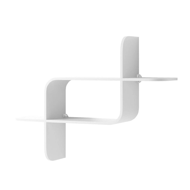 Modern Bentwood Wall Shelf with Geometric Design for Books and Decor