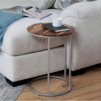 Union Solid Wood and Metal C-Table