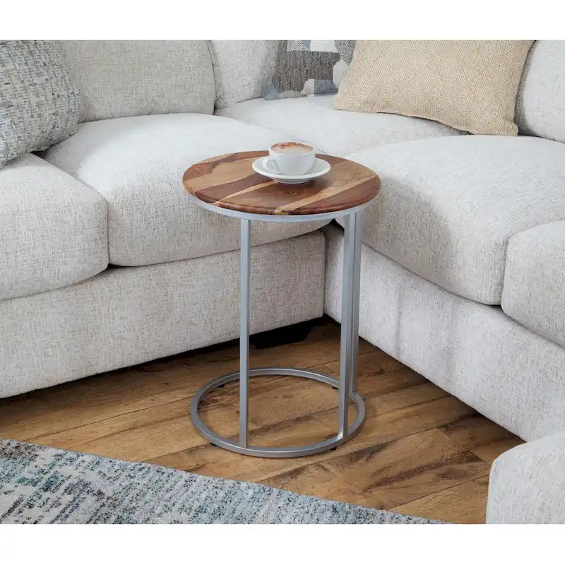Union Solid Wood and Metal C-Table