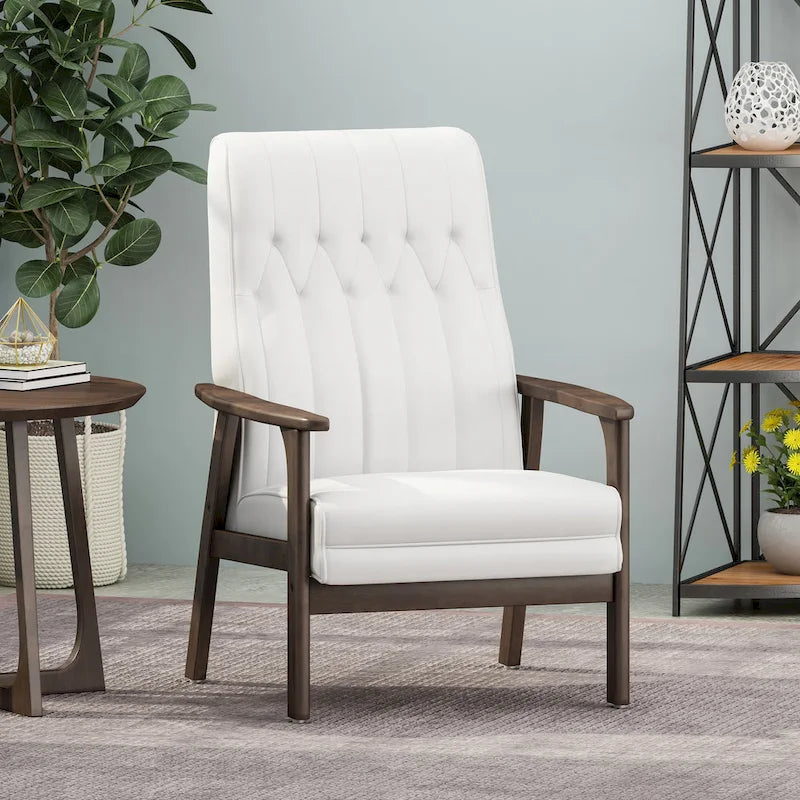 25.75 High Back Faux Leather Accent Chair