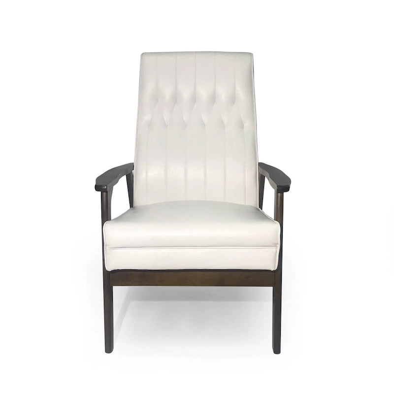 25.75 Inch High Back Faux Leather Accent Chair
