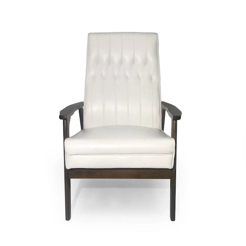 25.75 Inch High Back Faux Leather Accent Chair