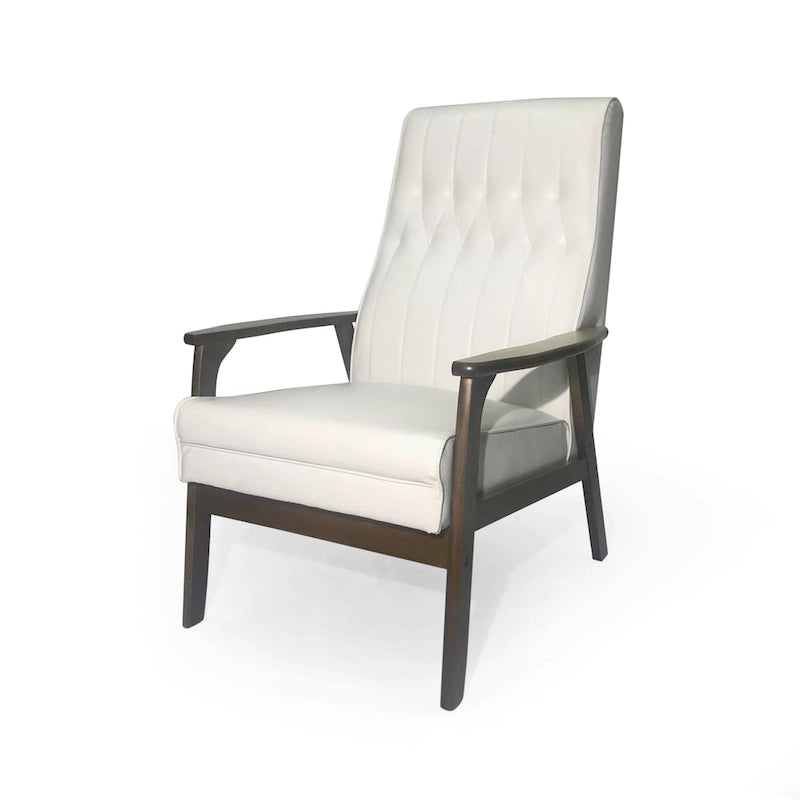 25.75 Inch High Back Faux Leather Accent Chair