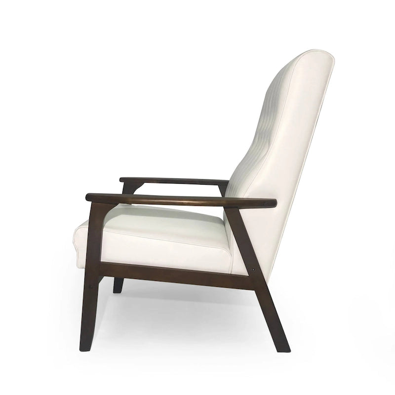 25.75 Inch High Back Faux Leather Accent Chair