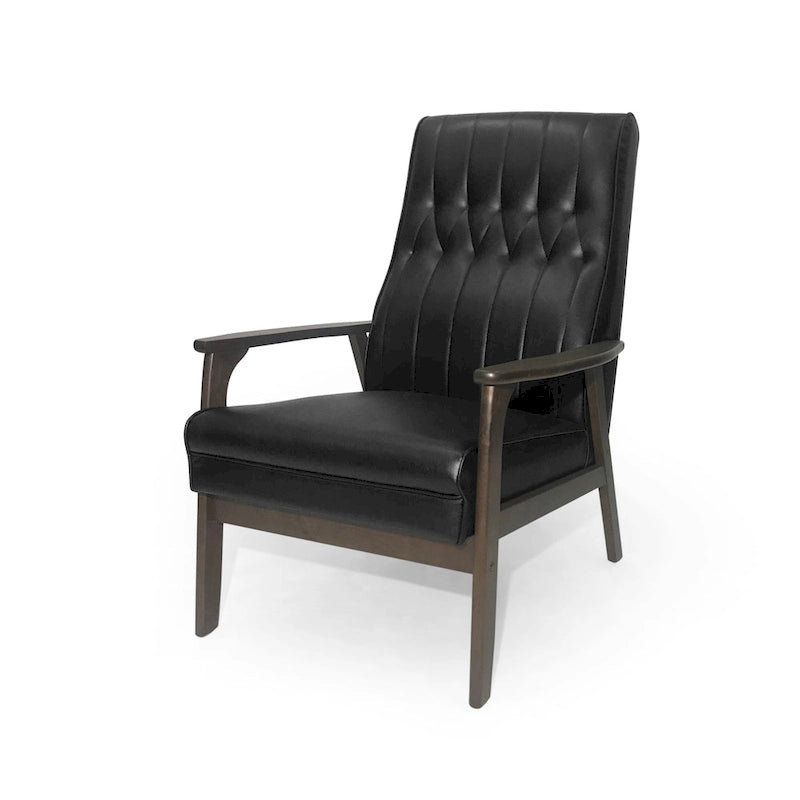 25.75 Inch High Back Faux Leather Accent Chair