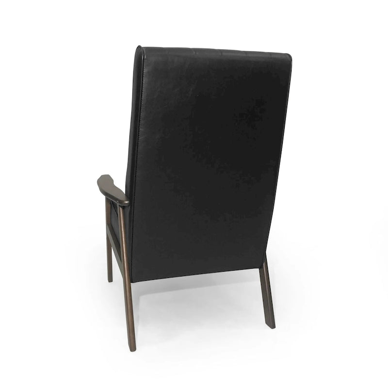 25.75 Inch High Back Faux Leather Accent Chair