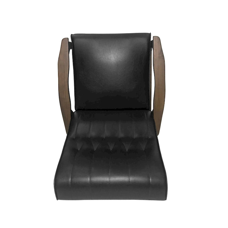 25.75 Inch High Back Faux Leather Accent Chair