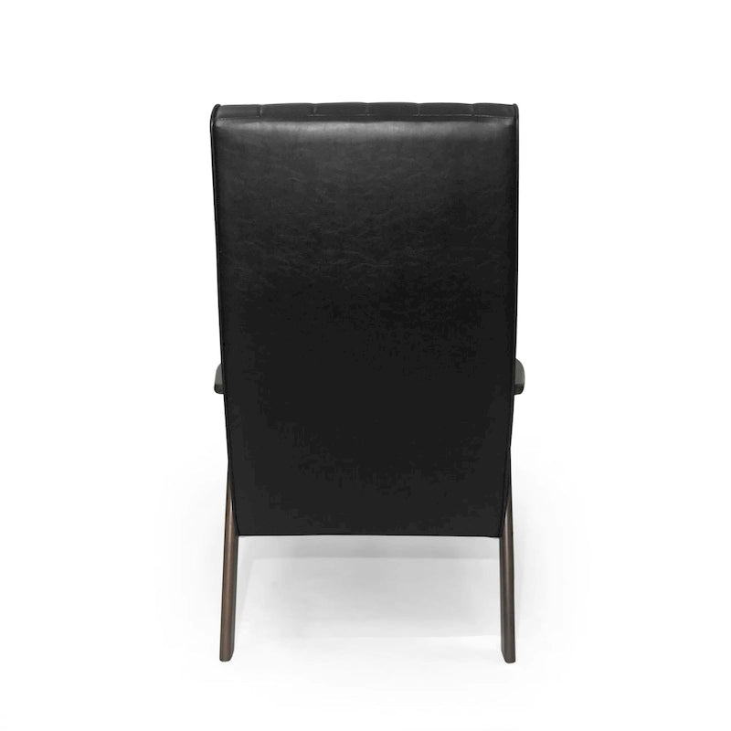25.75 Inch High Back Faux Leather Accent Chair
