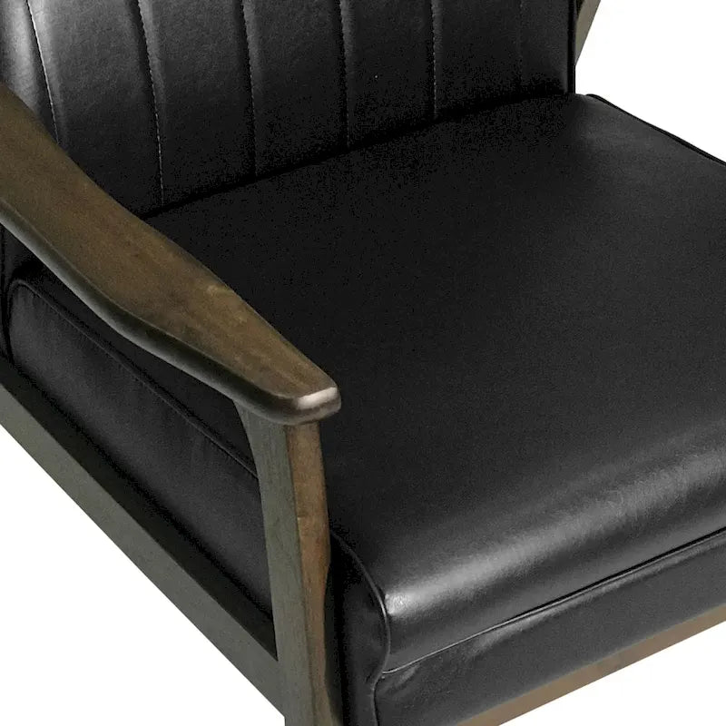 25.75 Inch High Back Faux Leather Accent Chair