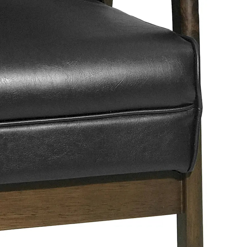 25.75 Inch High Back Faux Leather Accent Chair