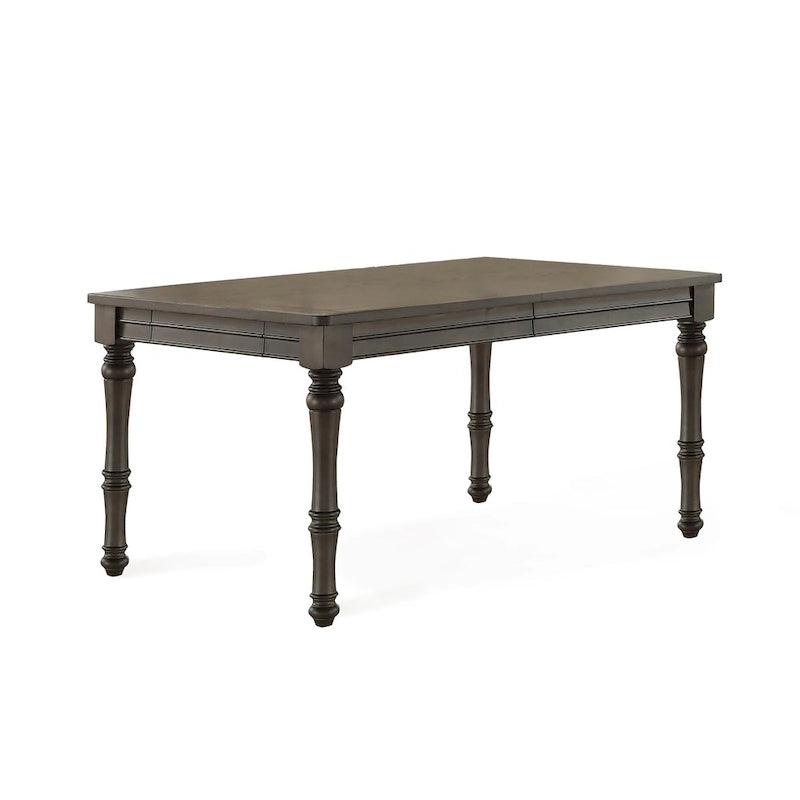 80 Inch Wooden Dining Table with Grey Brown Finish