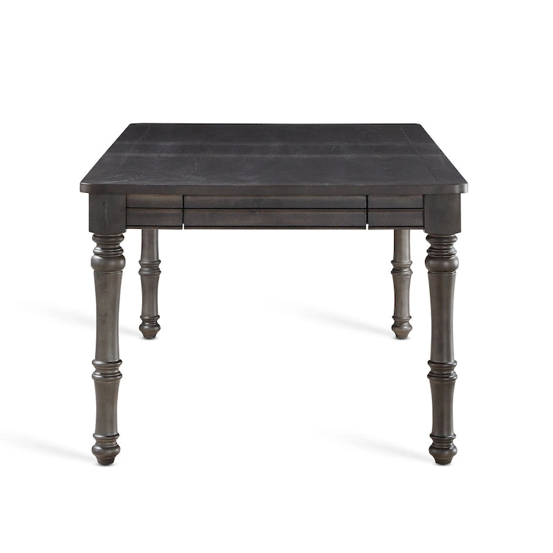 80 Inch Wooden Dining Table with Grey Brown Finish