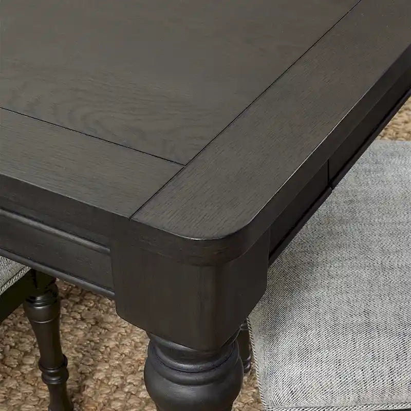 80 Inch Wooden Dining Table with Grey Brown Finish