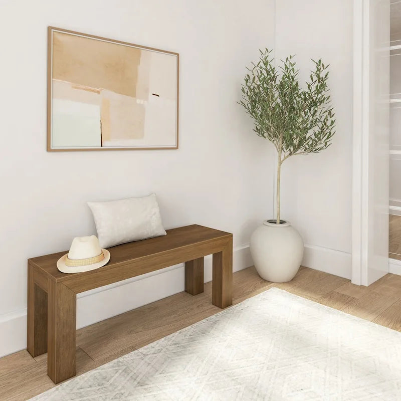 Modern Dining Bench for 60 Inch Table, 49 Inch Long