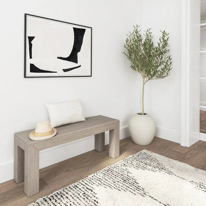Modern Dining Bench for 60 Inch Table, 49 Inch Long