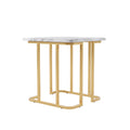 Contemporary 24 Inch Faux Marble Side Table
