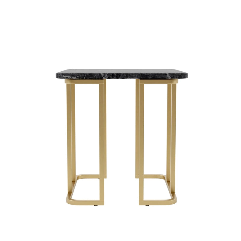 Contemporary 24 Inch Faux Marble Side Table