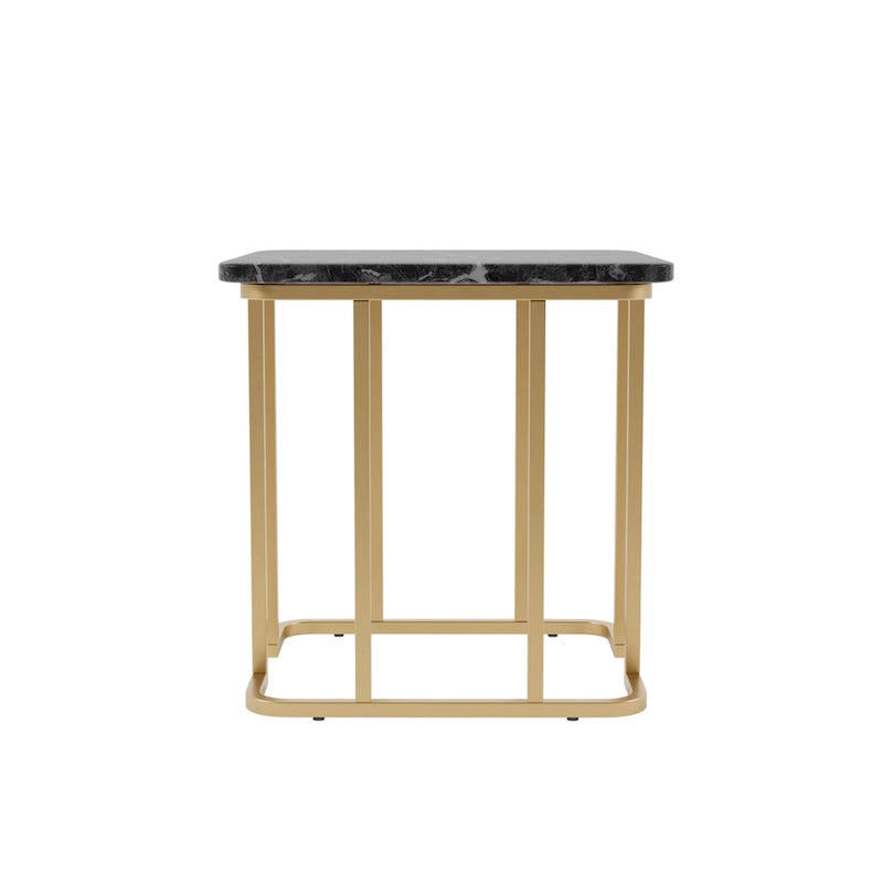 Contemporary 24 Inch Faux Marble Side Table