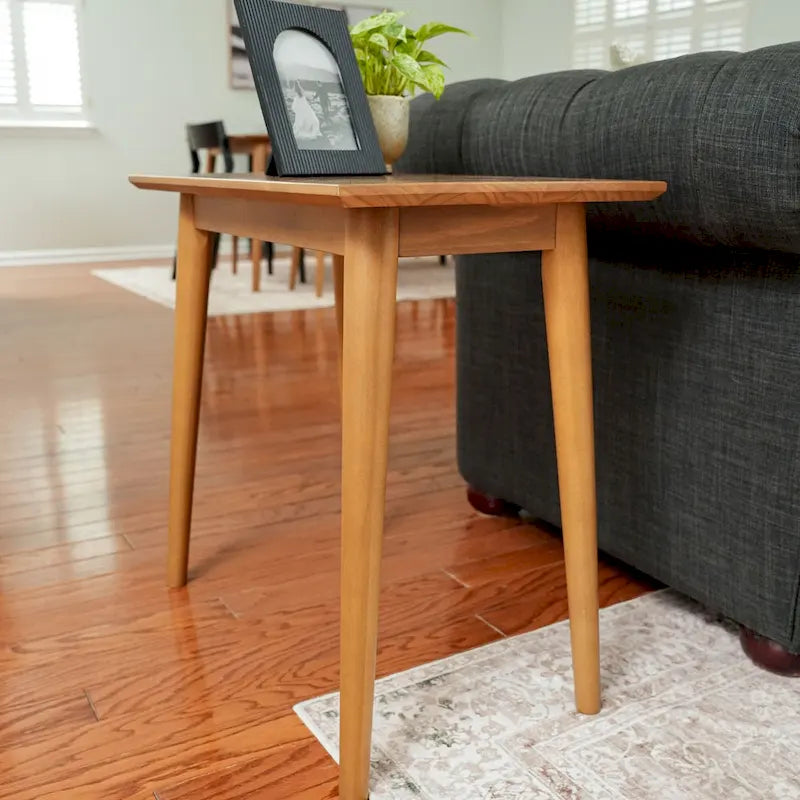 Mid-Century Rectangular Side Table - 24 Inch