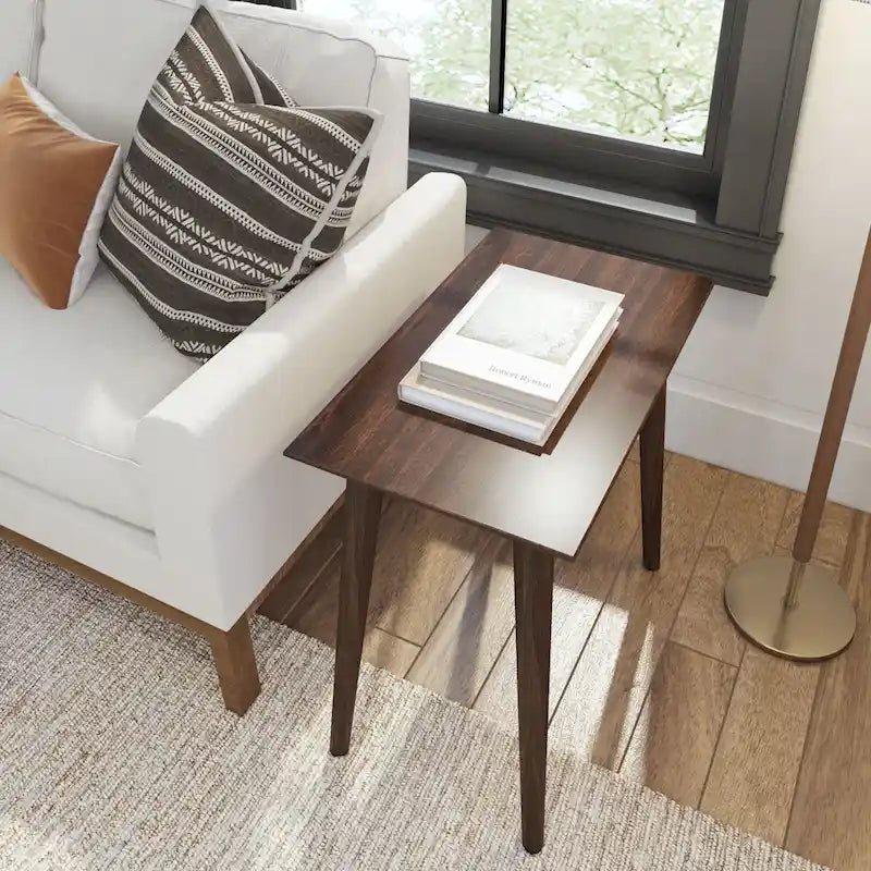 Mid-Century Rectangular Side Table - 24 Inch